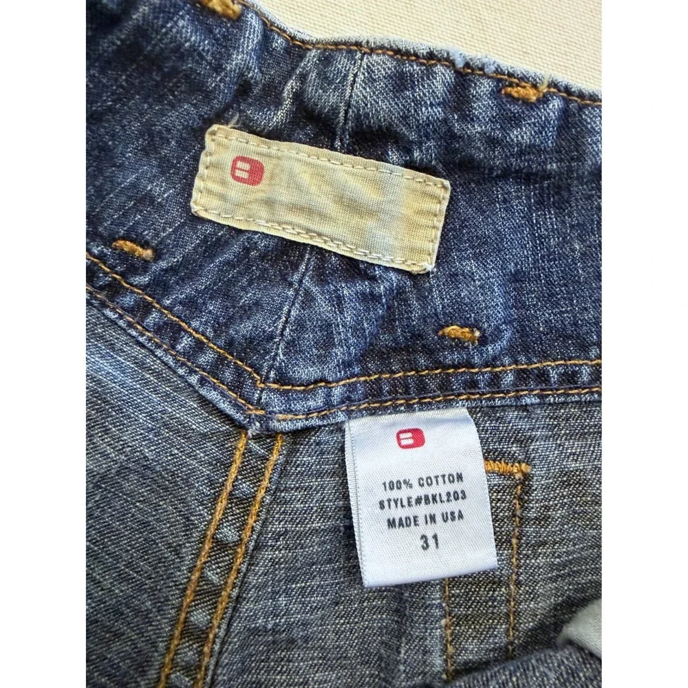 Y2K BKE Denim Shorts Festival Retro Boho Medium Wash Low Rise Beach USA Size 31